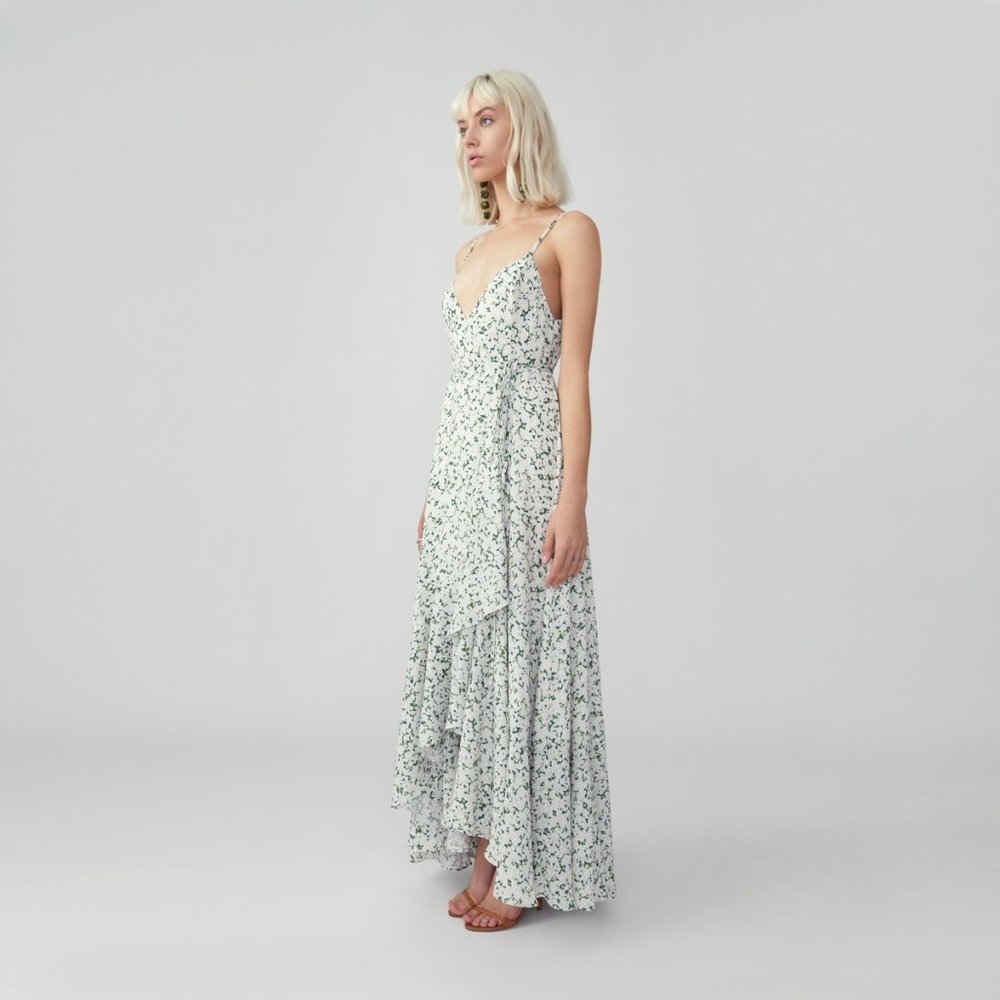 Ruffle Skirt Wrap Dress